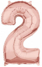 Afbeelding in Gallery-weergave laden, Folie Cijfer 66 cm rosé goud