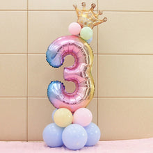Afbeelding in Gallery-weergave laden, Set Rainbow Number Foil Balloons