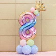 Afbeelding in Gallery-weergave laden, Set Rainbow Number Foil Balloons