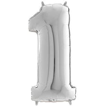 Afbeelding in Gallery-weergave laden, Folie Cijfer 102 cm zilver
