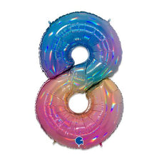Afbeelding in Gallery-weergave laden, Helium folie cijfer regenboog
